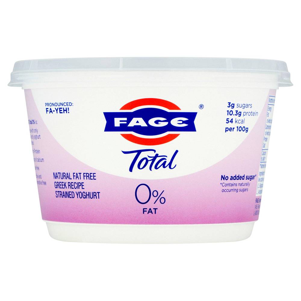 FAGE Total 0% Natural Fat Free Greek Recipe Strained Yogurt 450g
