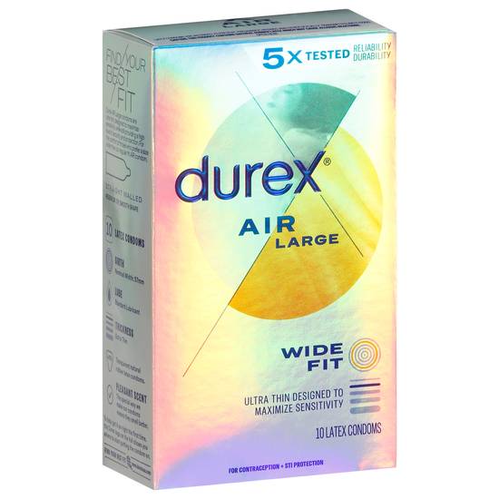 Durex Air Large Wide Fit Latex Condoms (10 ct)