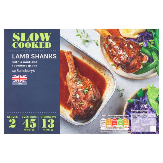 Sainsbury's Slow Cook Lamb Shanks with Mint 680g (Serves 2)