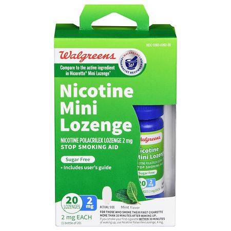 Walgreens Nicotine Mini Lozenge Stop Smoking Aid, Mint (2 ct)