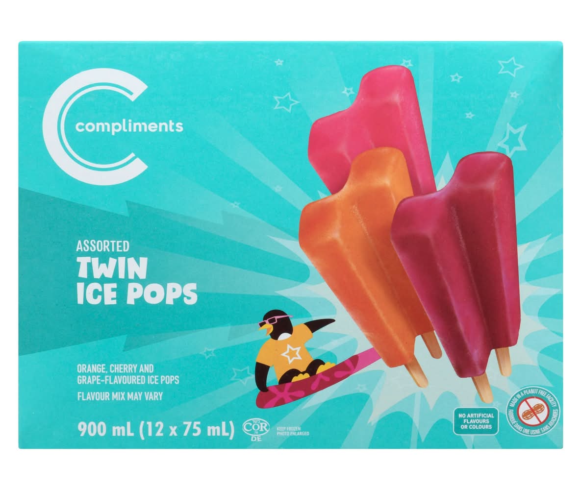 Compliments Twin Assorted Ice Pops (900 ml, 12 ct)