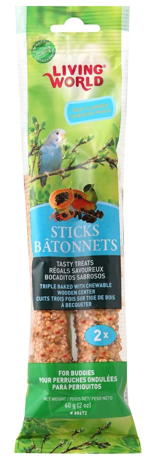 Living World Budgie Sticks Fruit Flavour, 2 oz