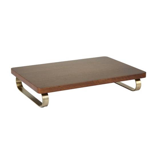 Realspace Wooden/Metal Monitor Stand Walnut/Gold