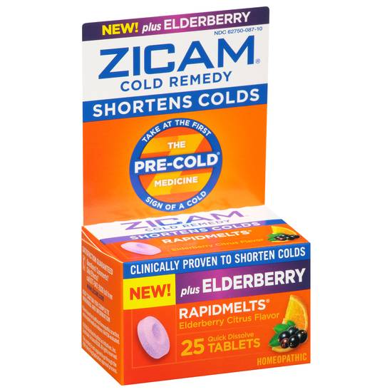 Zicam Rapidmelts Elderberry Citrus Cold Remedy Tablets (25 ct)