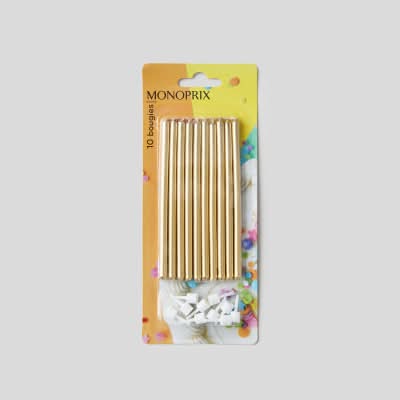 Monoprix - Bougies laquée, doré (10)