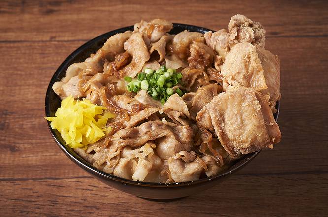 醤油ガッツ・唐揚丼（メガ盛） Soy Sauce Fried Chicken Rice Bowl (Regular Portion)