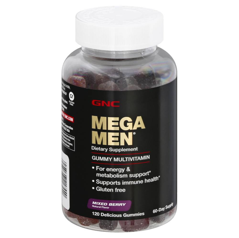 GNC Mega Men Mixed Berry Multivitamin Gummies (8.5 oz)