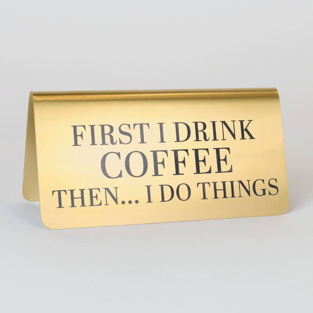 Made for Retail Gold Titanium Freestanding Office & Retail Desk Signage