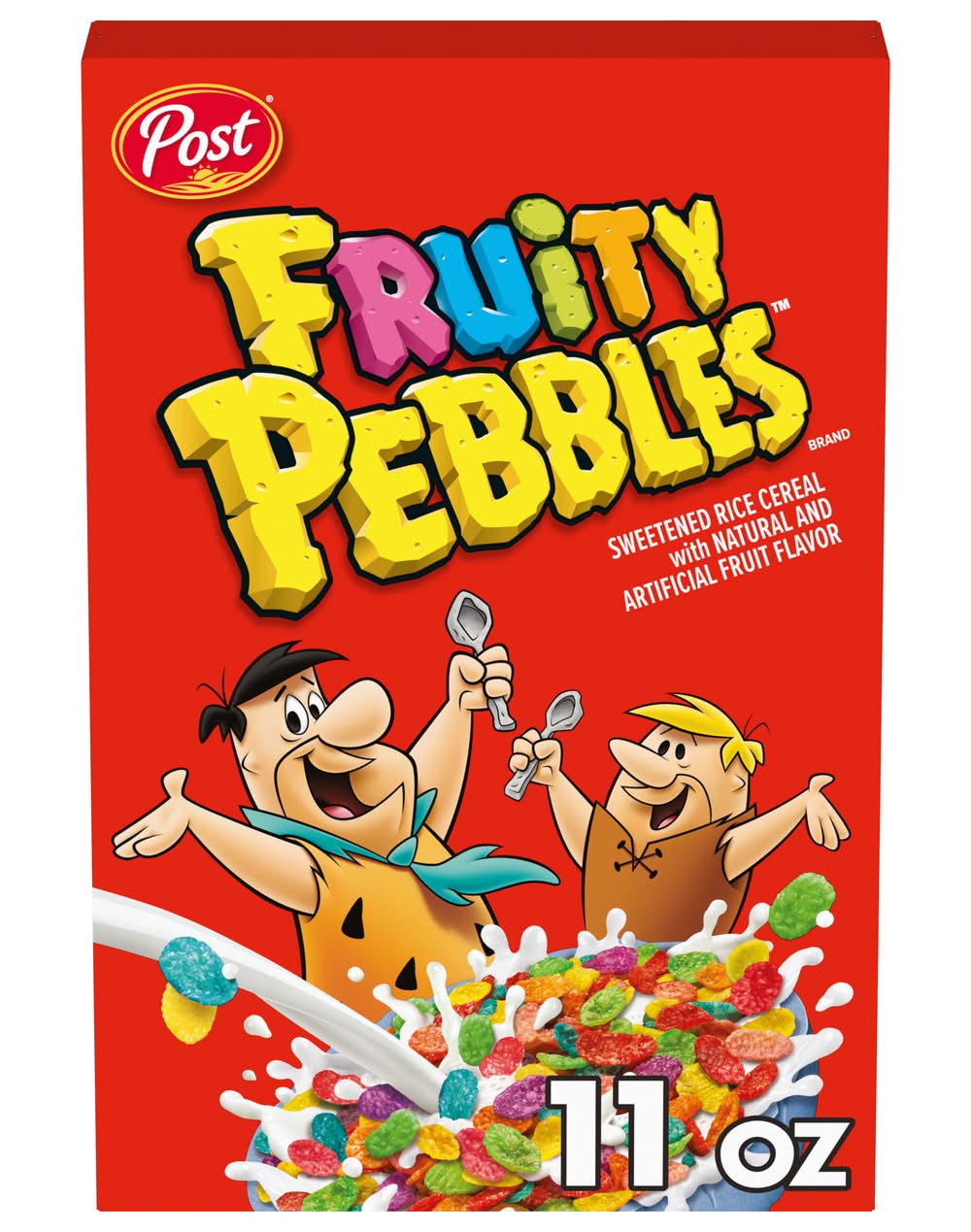 Post Sweetened Rice Cereal, Fruity Pebbles (11 oz)