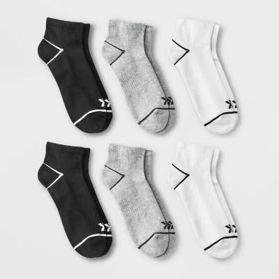 All In Motion New Ankle Athletic Socks, Men, 6-12 (6 ct)