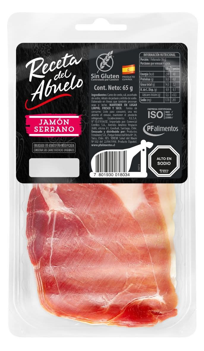 Receta del Abuelo · Jamón serrano (65 g)