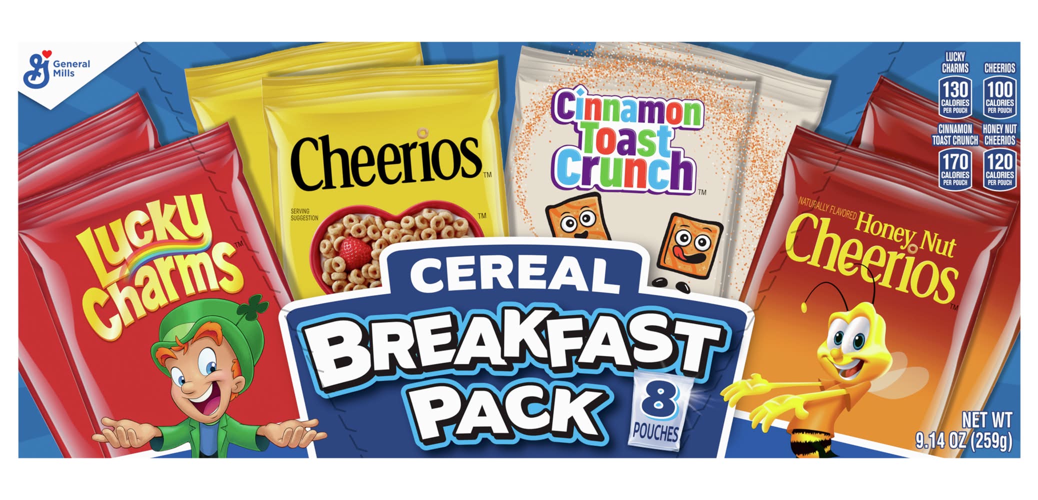 General Mills Breakfast pack Cereal Pouches (9.14 oz, 8 ct)