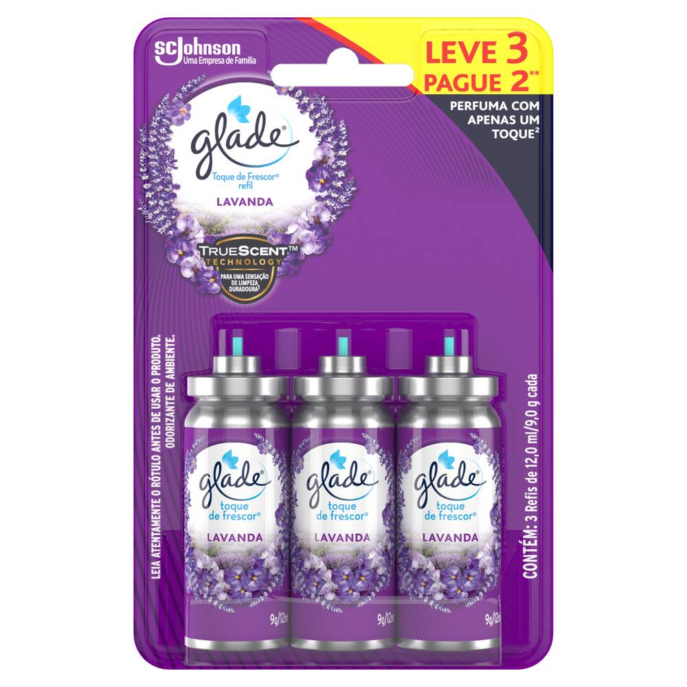 Glade · Desodorizador de ambiente refil lavanda (3 un)