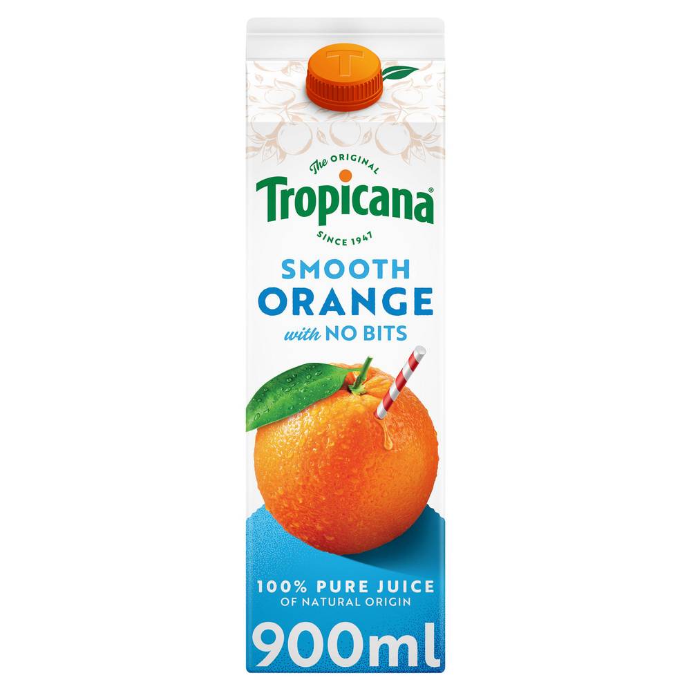 SAVE £1.00 Tropicana Pure Smooth Orange Fruit Juice 900ml