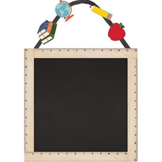 Back to School Fiberboard Ruler Chalkboard Sign, 14in