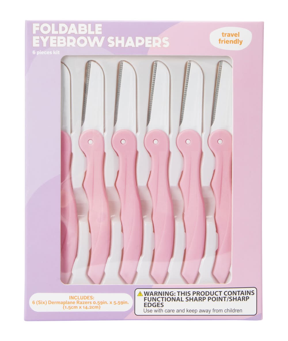 Foldable Eyebrow Shapers 6-Count Pink