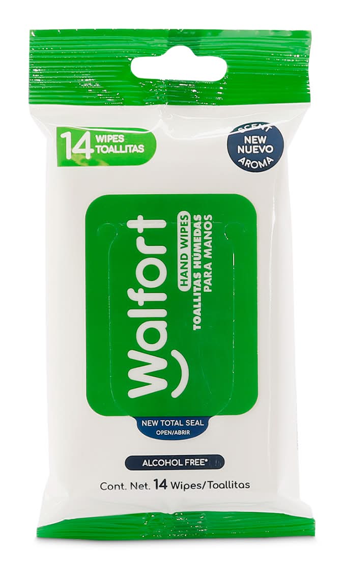 Walfort · Toallitas húmedas sin alcohol para manos, citrus, 15x19 cm (12 un)