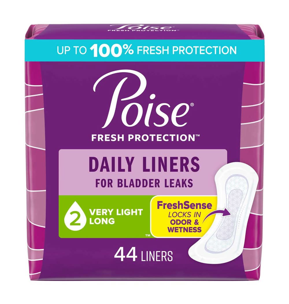 Poise Daily Incontinence Panty Liners 2 Drop Very Light Absorbency