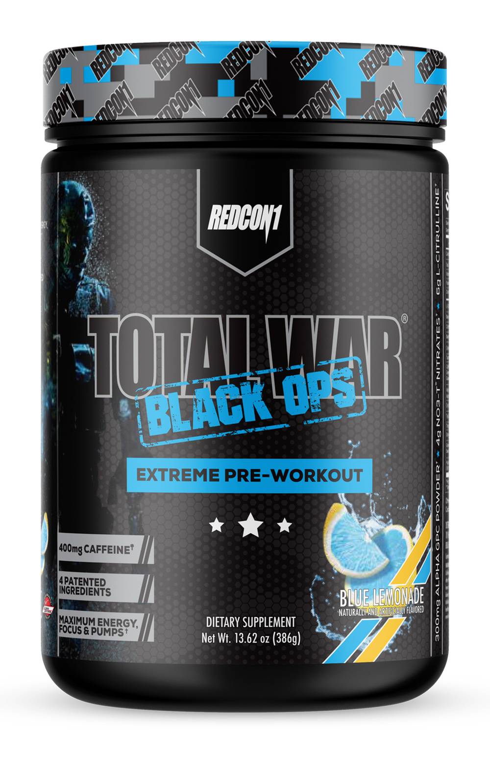 Redcon1 Total War Pre Workout Supplement, Lemonade, 1 (15.34 oz)