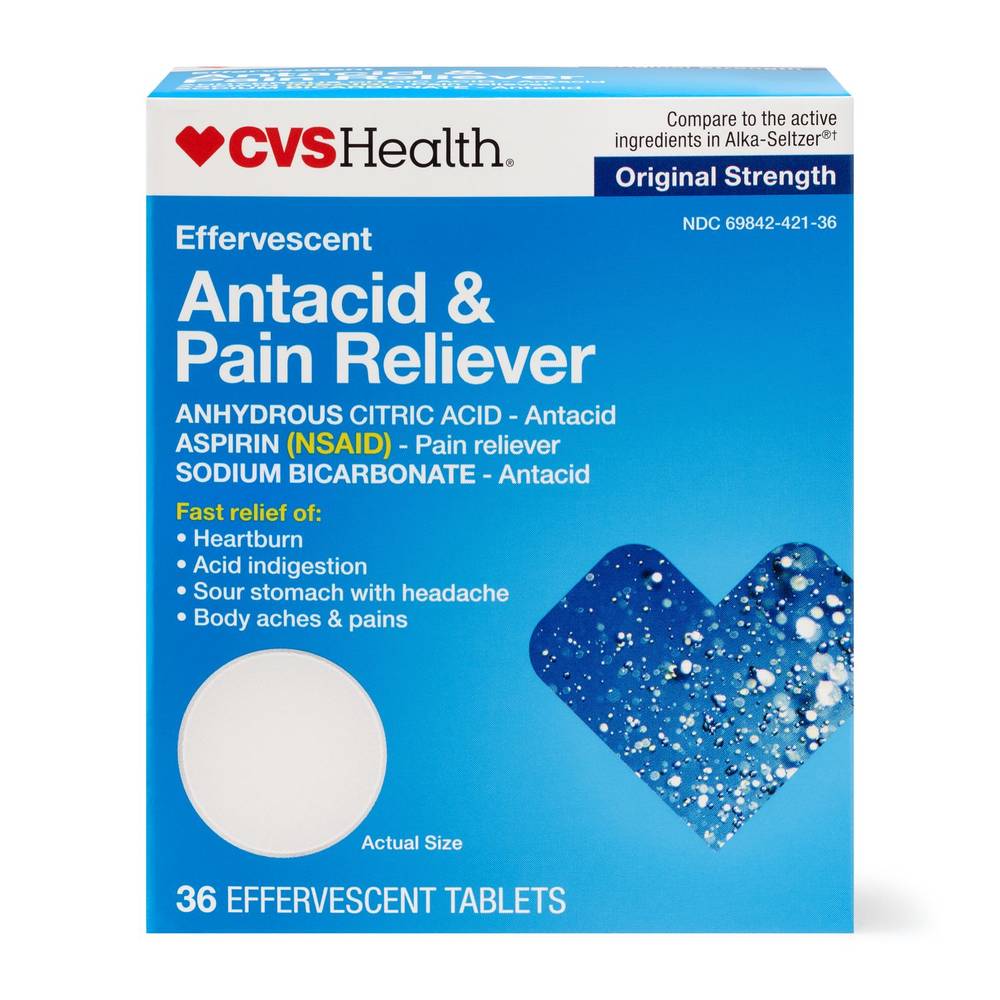 Cvs Health Antacid & Pain Reliever Effervescent Tablets