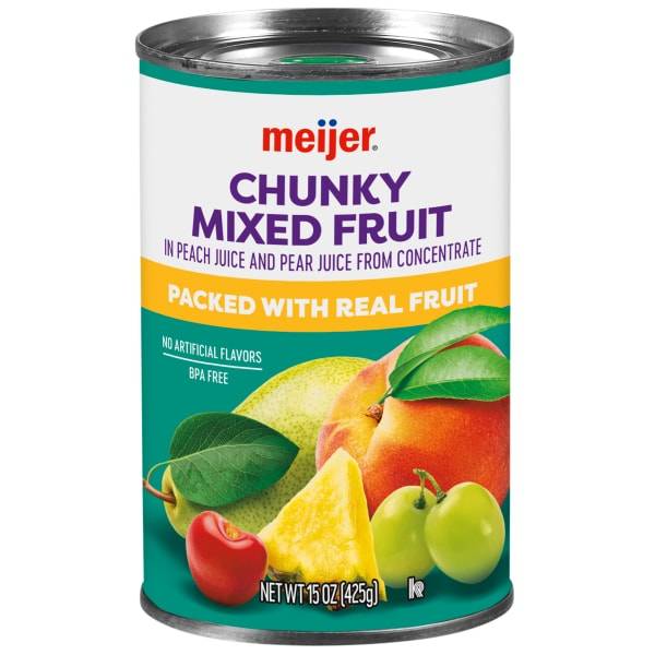 Meijer Chunky Mixed Fruit in 100% Fruit Juice (15 oz)