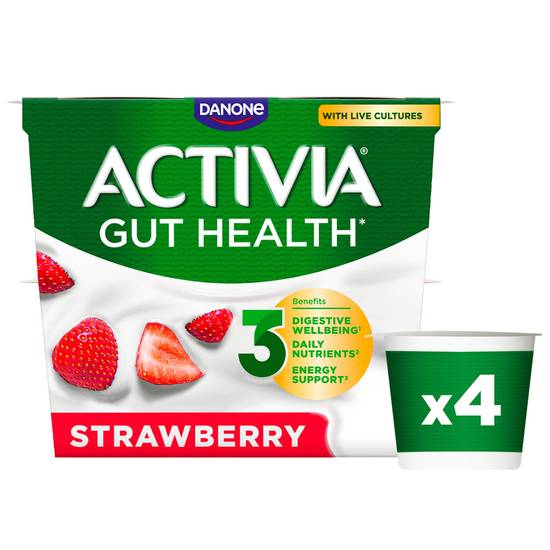 Activia Strawberry Yogurts 4x115g