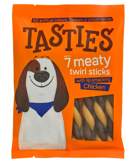 Tasties Meaty Twirl Sticks With Lip Smacking Chicken (7 pack)