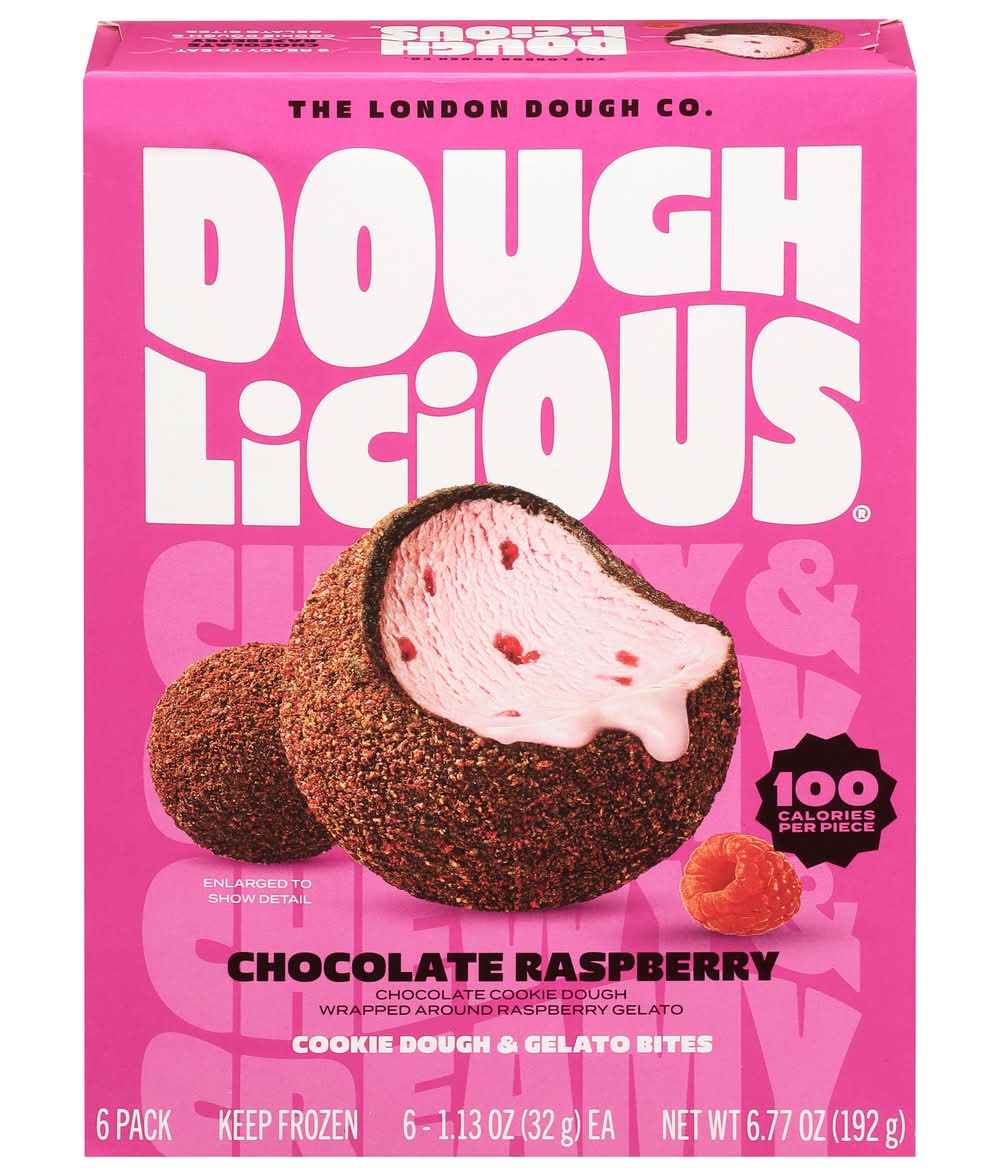 Doughlicious Cookie Dough & Gelato Bites, Chocolate Raspberry (6.77 oz, 6 ct)