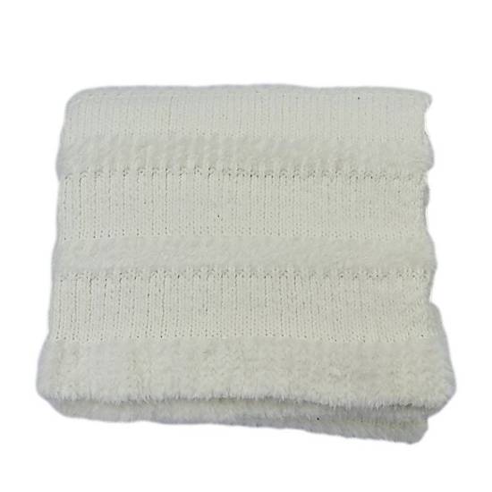 Bee & Willow™ Cozy Stripe Faux Fur Throw Blanket in Ivory