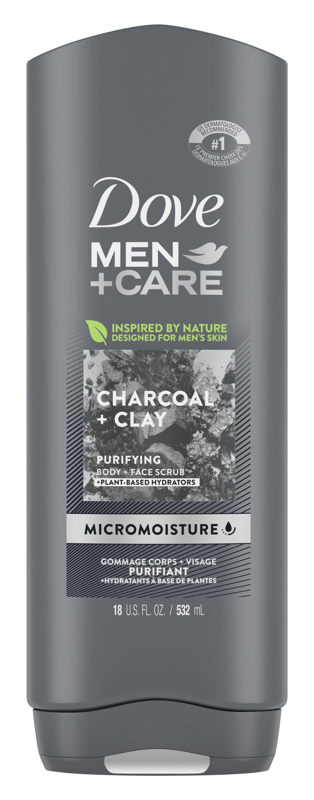 Dove Purifying Charcoal + Clay Body & Face Wash (18 fl oz)