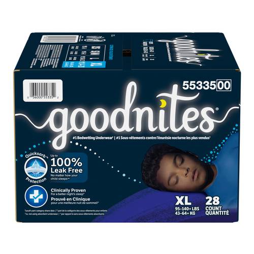 GoodNites Boys Nighttime Bedwetting Underwear, XL (28 ct)