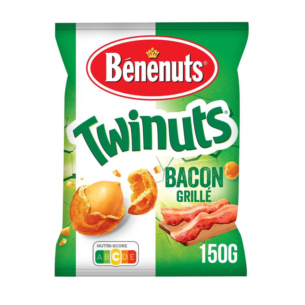 Cacahuètes enrobées saveur Bacon BENENUTS TWINUTS - le sachet de 150g