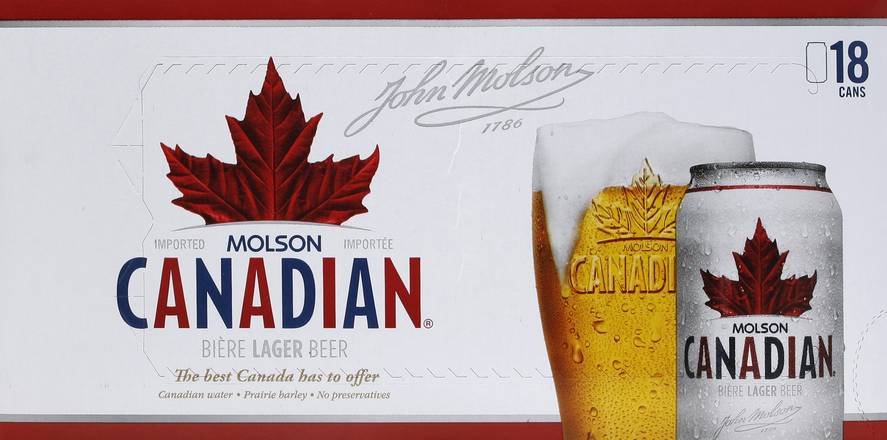 Molson Canadian Lager Beer (18 ct, 216 fl oz)