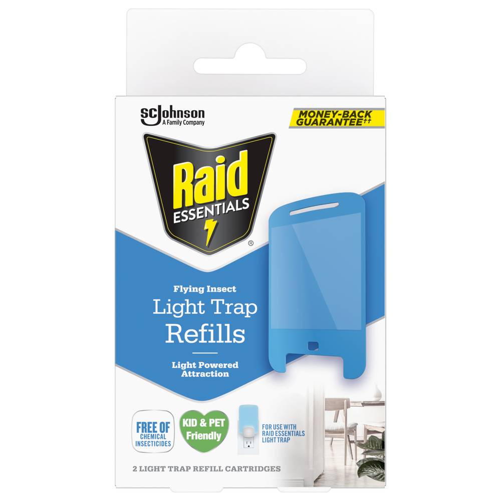 Raid Essentials Flying Insect Light Trap Refills, White (2 ct)