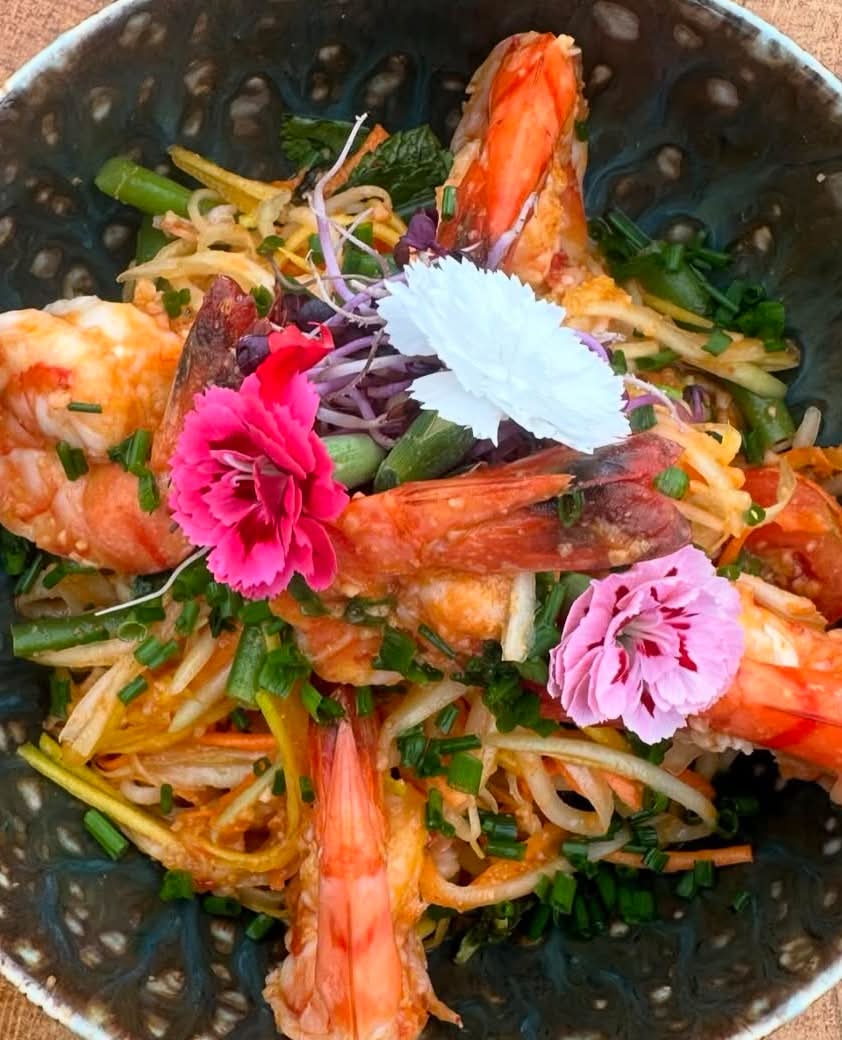 Papaye vert crevettes