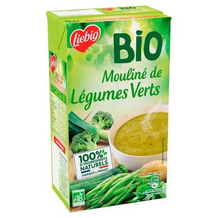 Soupe bio Mouliné de légumes verts LIEBIG - la brique d'1L