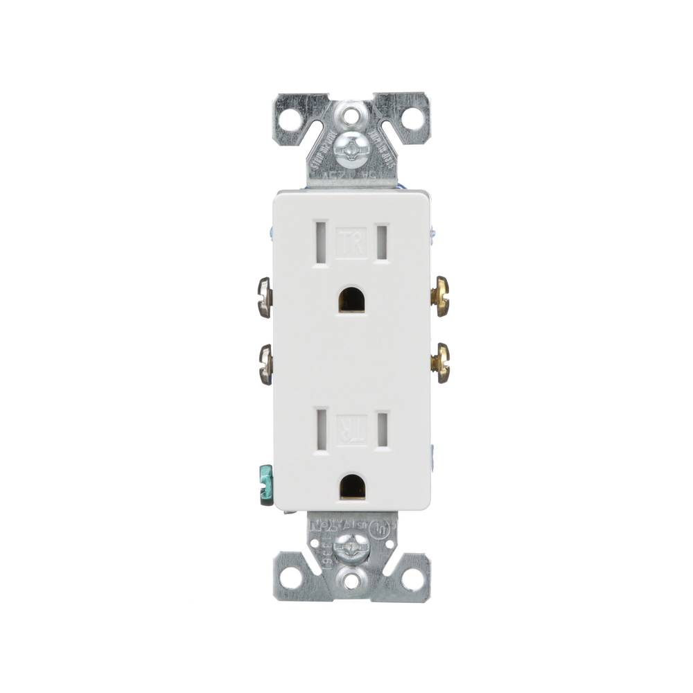 Eaton 15-Amp 125-volt Residential Decorator Outlet, White (10-Pack) | 1107W-10-LW