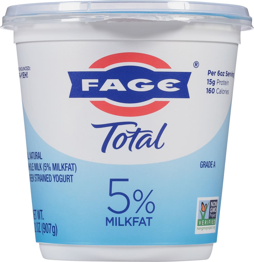 FAGE Total 5% Milkfat All Natural Whole Milk Greek Strained Yogurt (32 oz)