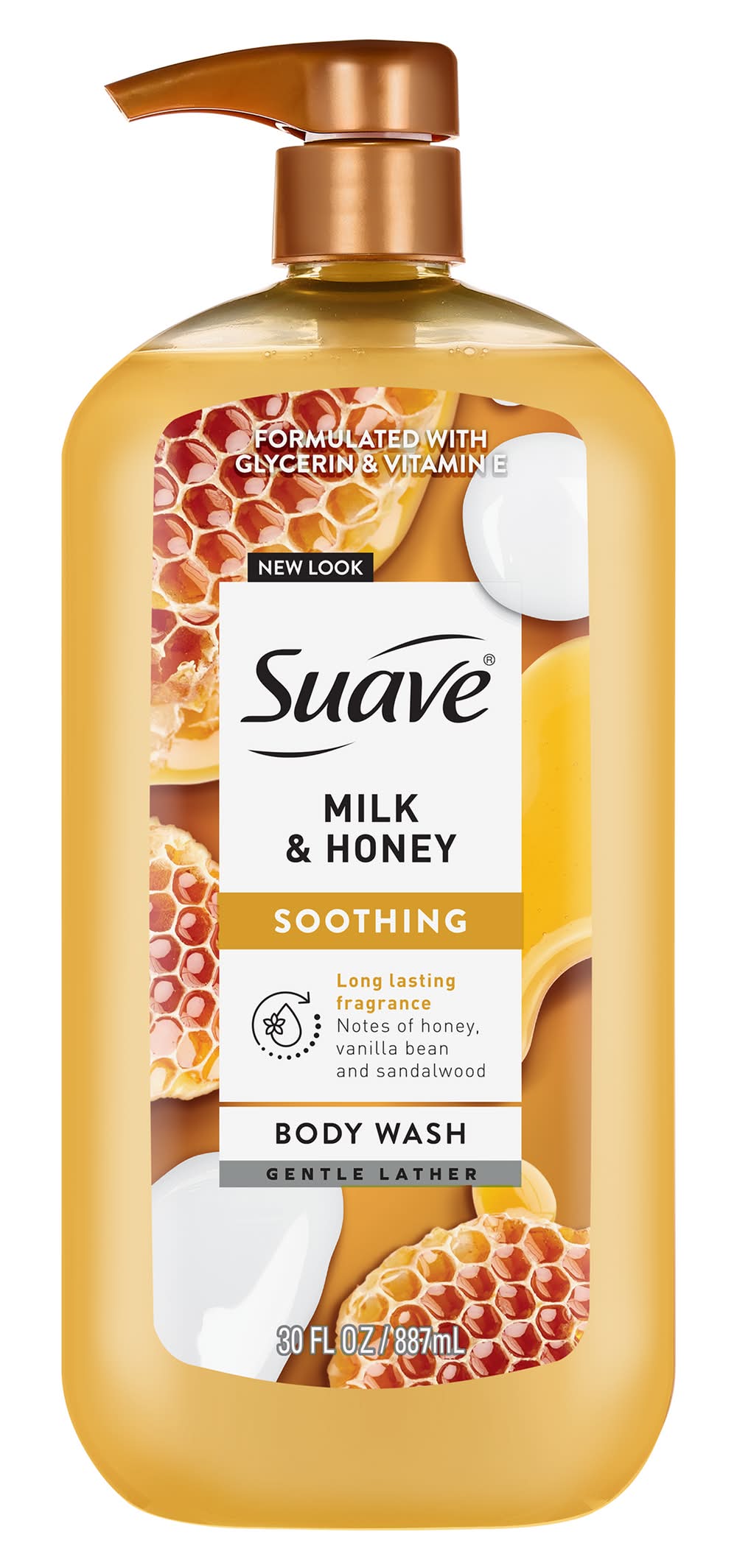 Suave Moisturizing Body Wash With Glycerin & Vitamin E, Milk & Honey (30 fl oz)