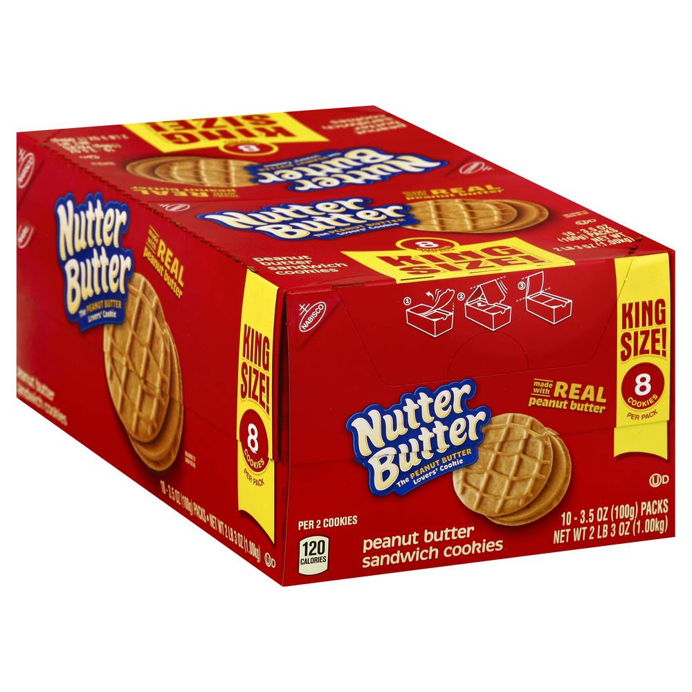 Nutter Butter Sandwich Cookies, Peanut Butter (3.5 oz, 10 ct)