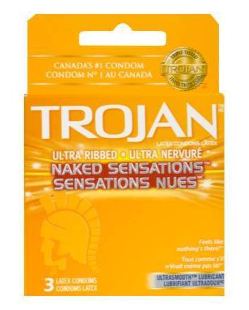 Trojan Naked Sensations Lubricated Latex Condoms (3 ct)