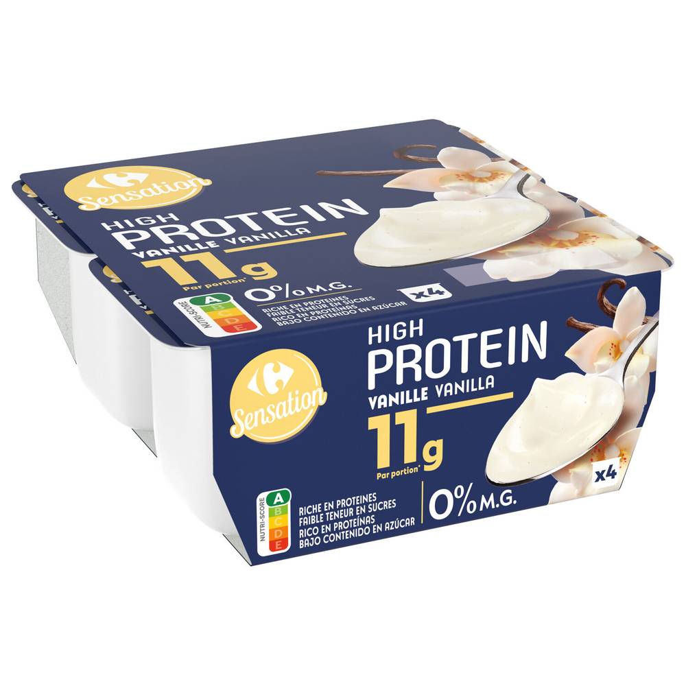 Carrefour Sensation - Spécialité laitière hyperprotéinée (vanille)