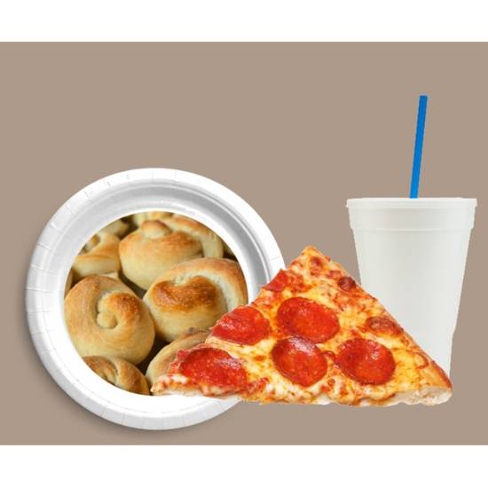 One Slice Pizza & 6 Garlic Knots Combo