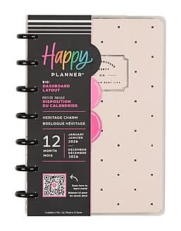 2026 Me & My Big Ideas Happy Planner 5.75 x 1 Calendar Year Weekly & Monthly Standard Planner, Plastic Cover (PD0109M007)