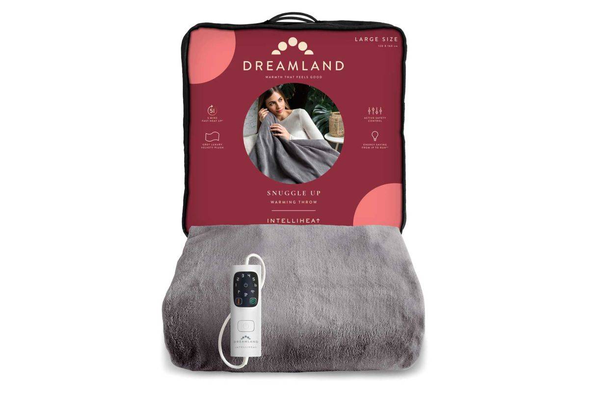 Dreamland Intelliheat Warming Throw - Grey