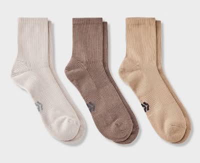 Men's Tonal Quarter 3pk Crew Socks - All In Motion™ Neutral 6-12