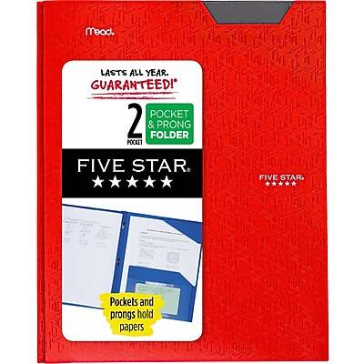 Five Star 2-Pocket Fastener Folder, Assorted Colors (34030)