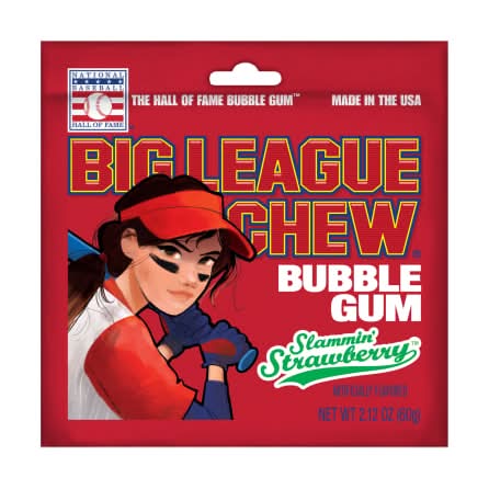 Big League Chew® Bubble Gum - Slammin' Strawberry™ 2.12oz