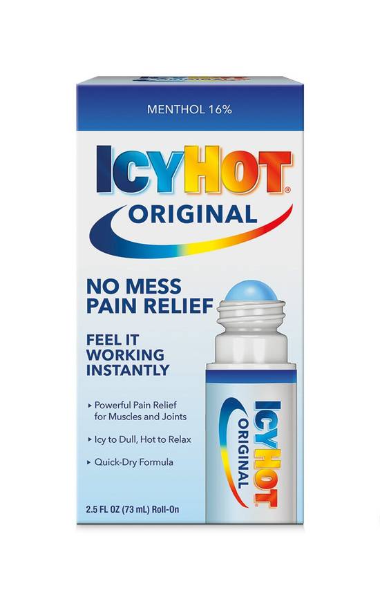 Icy Hot Original Pain Relief No Mess Roll-On, 2.5 FL OZ