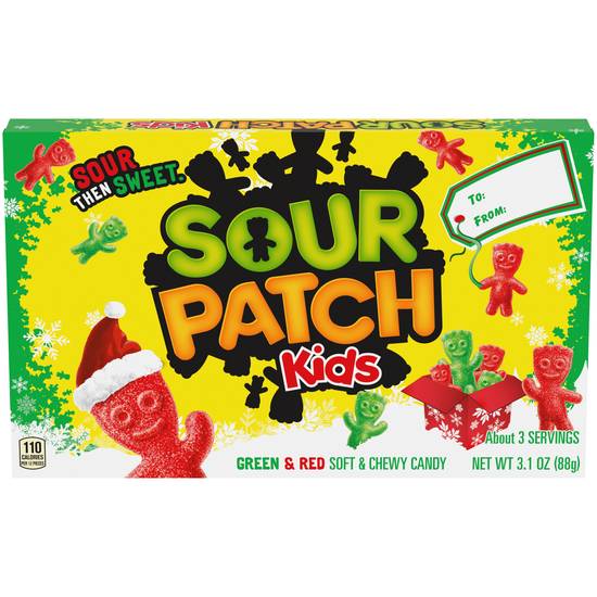 Order Sour Patch Kids Soft & Chewy Holiday Candy - Red & Green, 3.1 oz food online from Rite Aid store, Oceanside on bringmethat.com